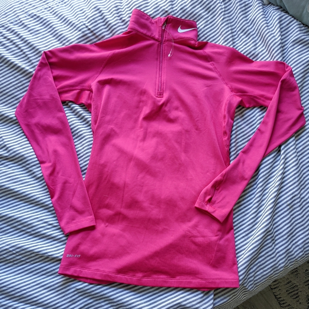 Nike combat pro fitted long sleeve quarter zip, M